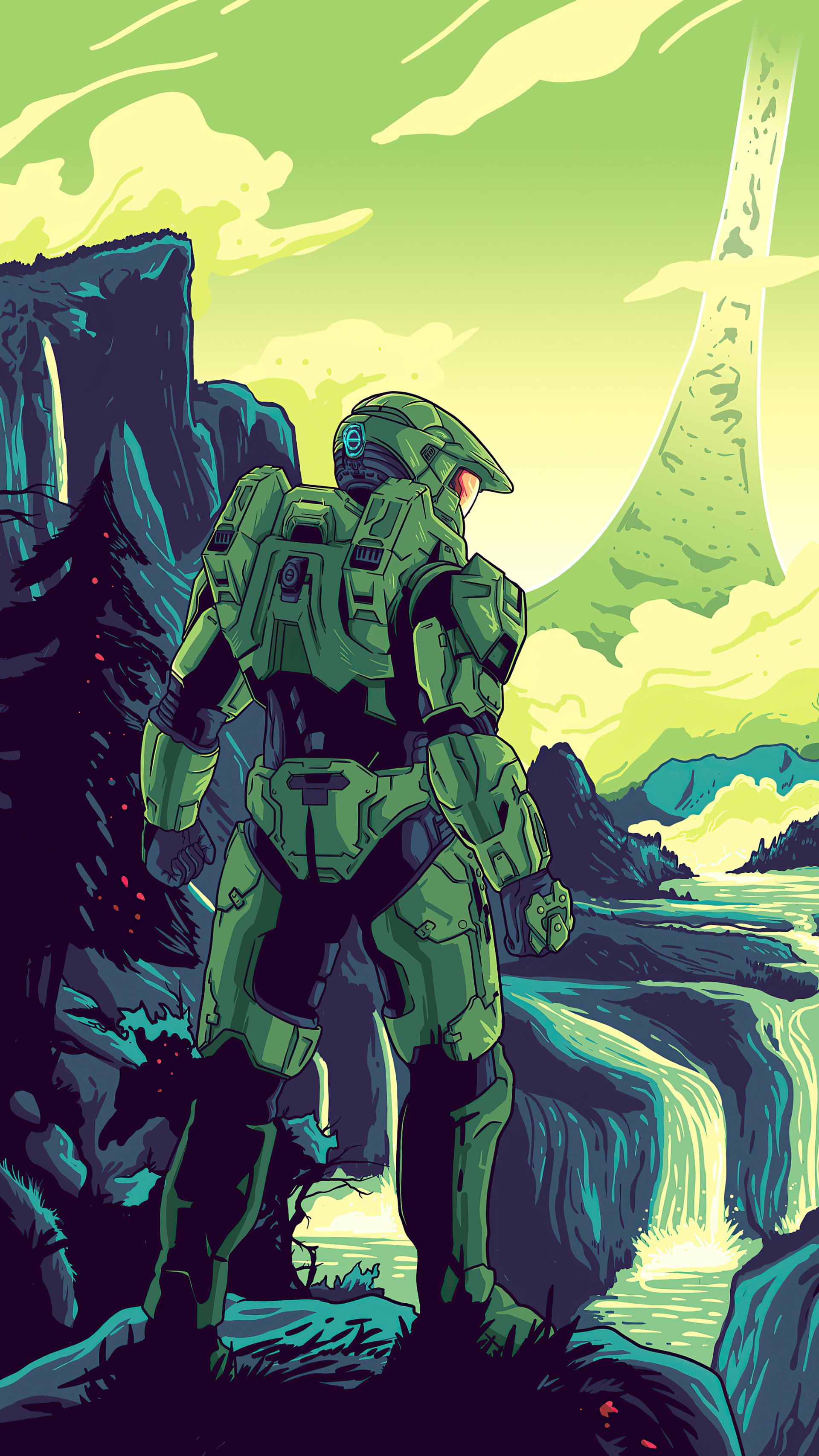 یک فن آرت هنری و جذاب از مسترچیف (Master Chief) و جهان بازی Halo Infinite