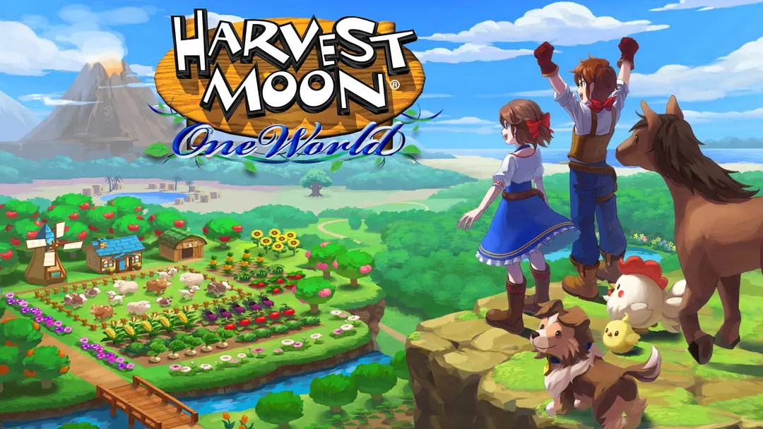 شخصیت های بازی Harvest Moon بر فراز یک تپه