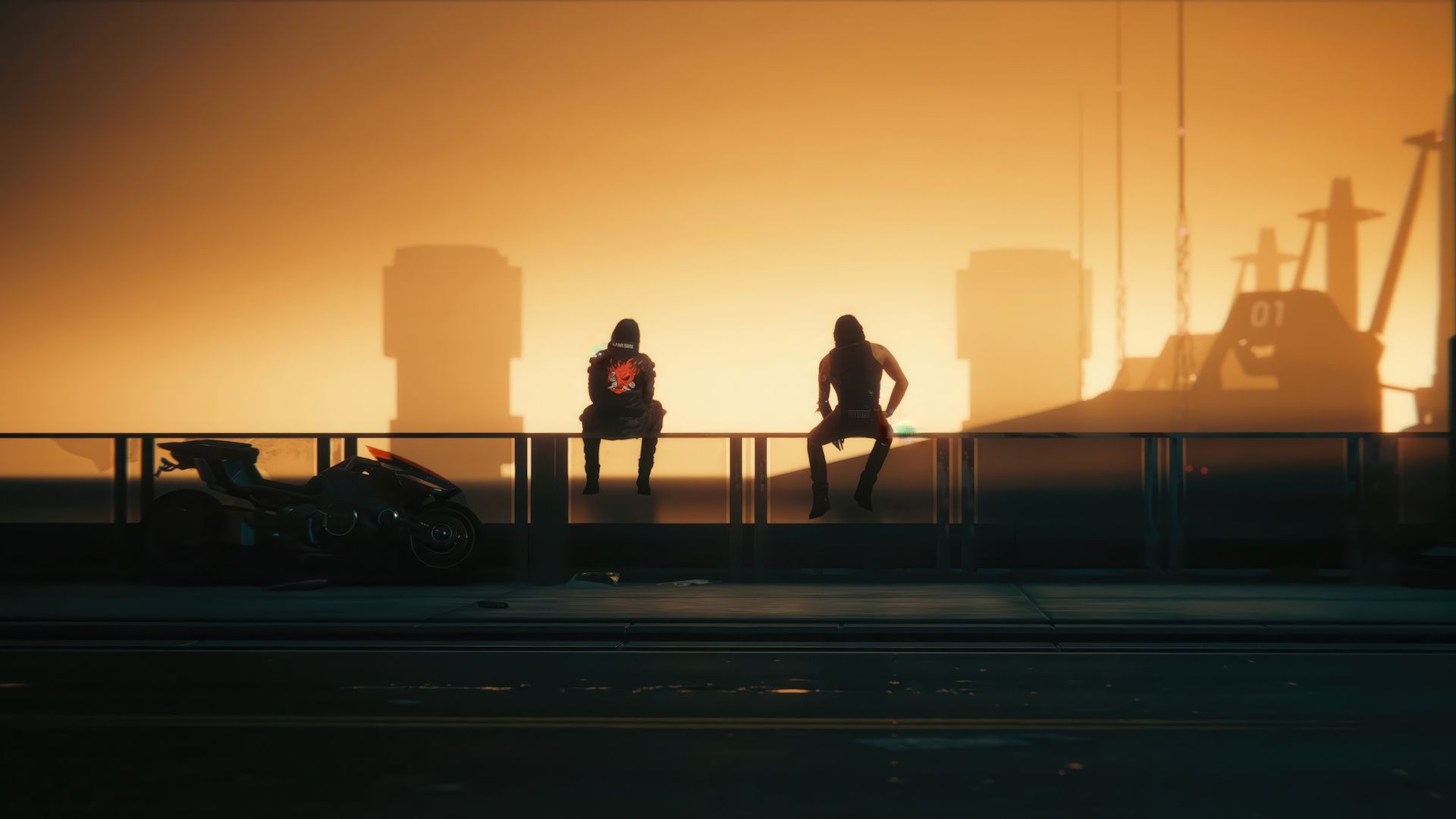 خوش‌و‌بش کردن جانی سیلورهند (Johnny Silverhand) و V در بازی Cyberpunk 2077
