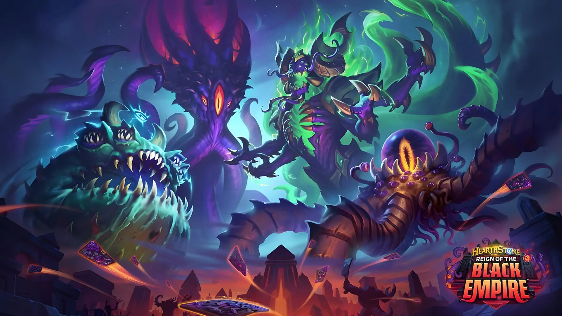 موجودات هیولایی و شخصیت‌های بازی Hearthstone (هارت‌استون) در فضای بسته الحاقی جدید
