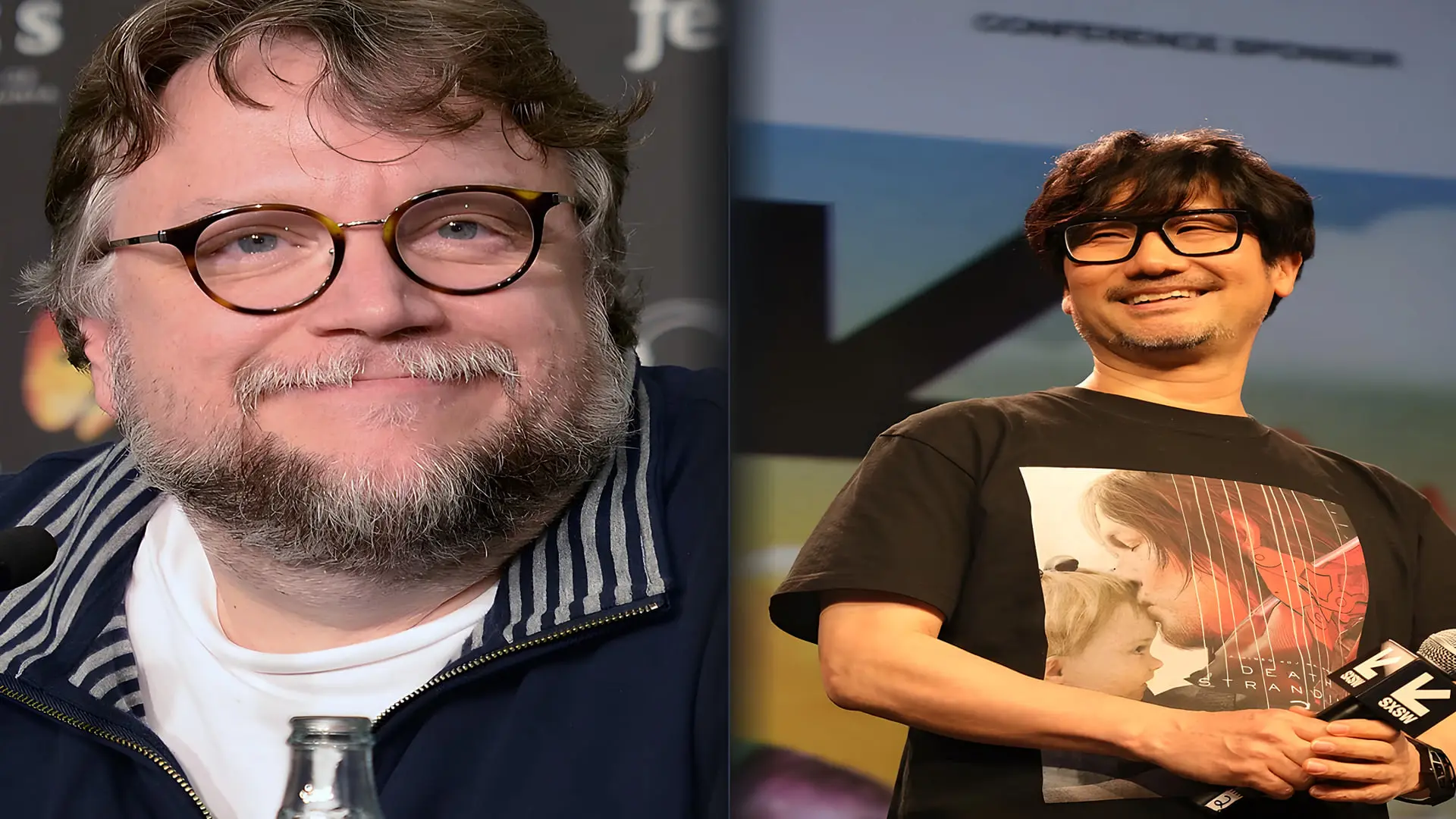 چهره هیدئو کوجیما (Hideo Kojima) و گیلرمو دل تورو (Guillermo del Toro) در کنار هم