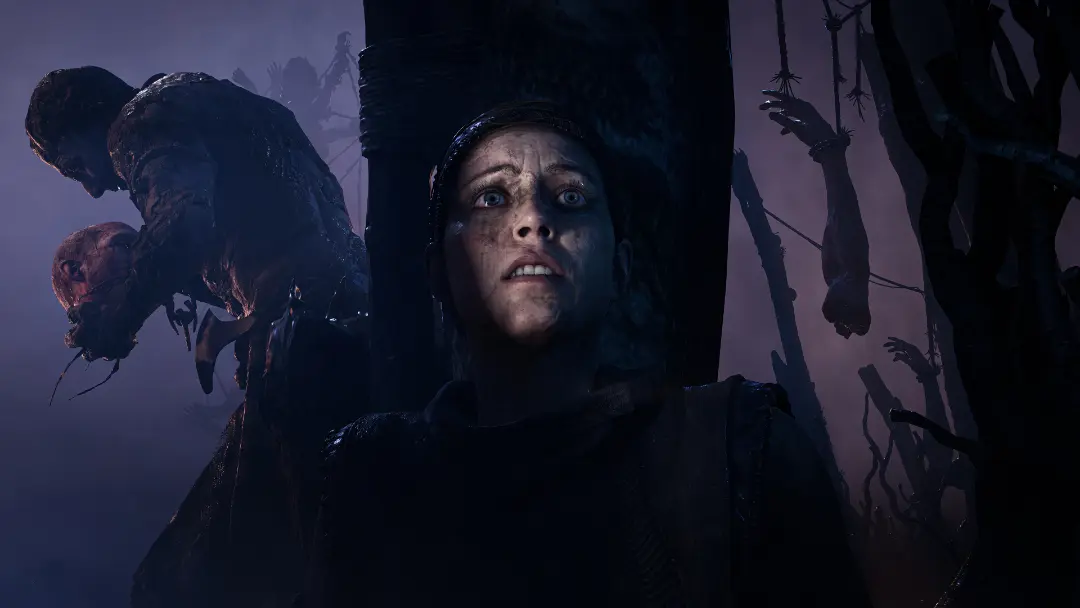 پنهان شدن سنوئا (Senua) از دشمنان در بازی Senua's Saga: Hellblade II