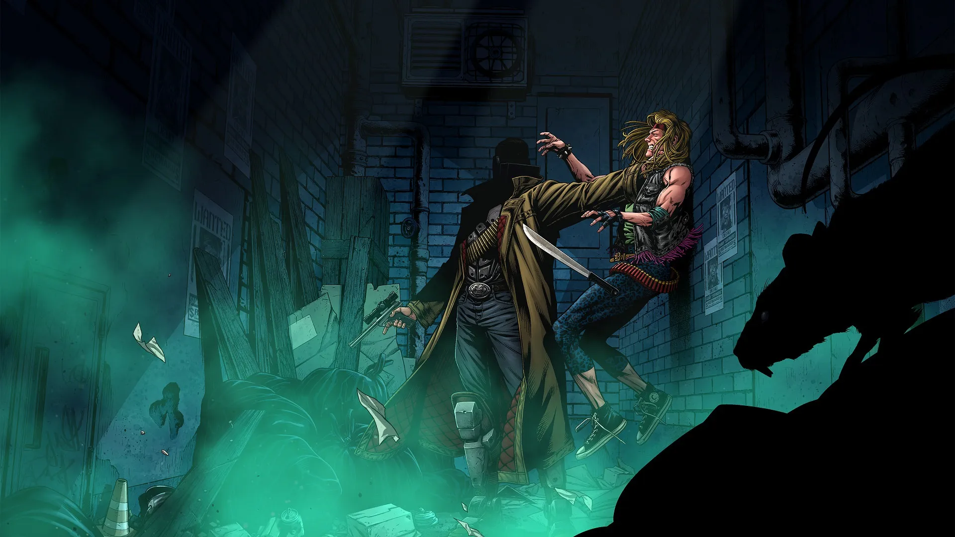 کشتن دشمنان توسط جان سایر در بازی Huntdown: Overtime