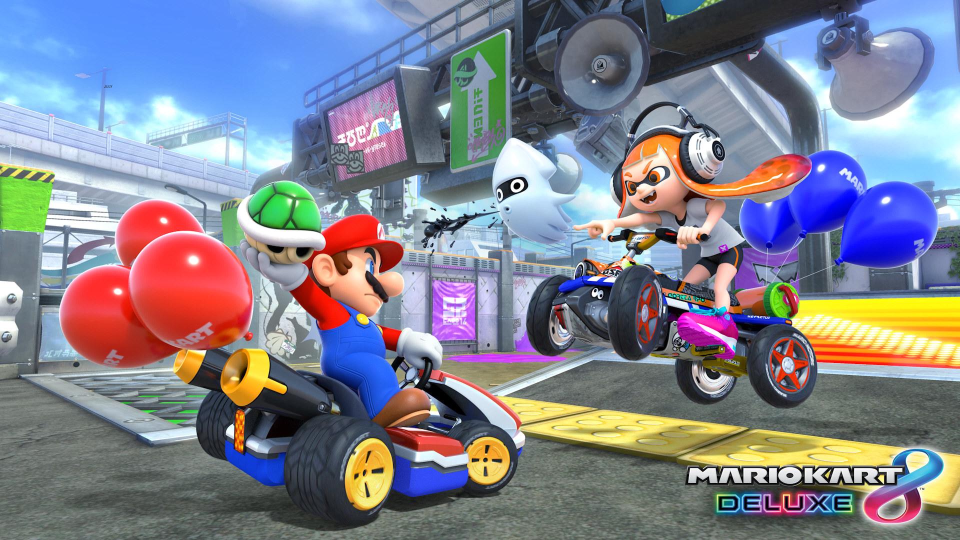 رقابت Inkling و ماریو در بازی Mario Kart 8 Deluxe