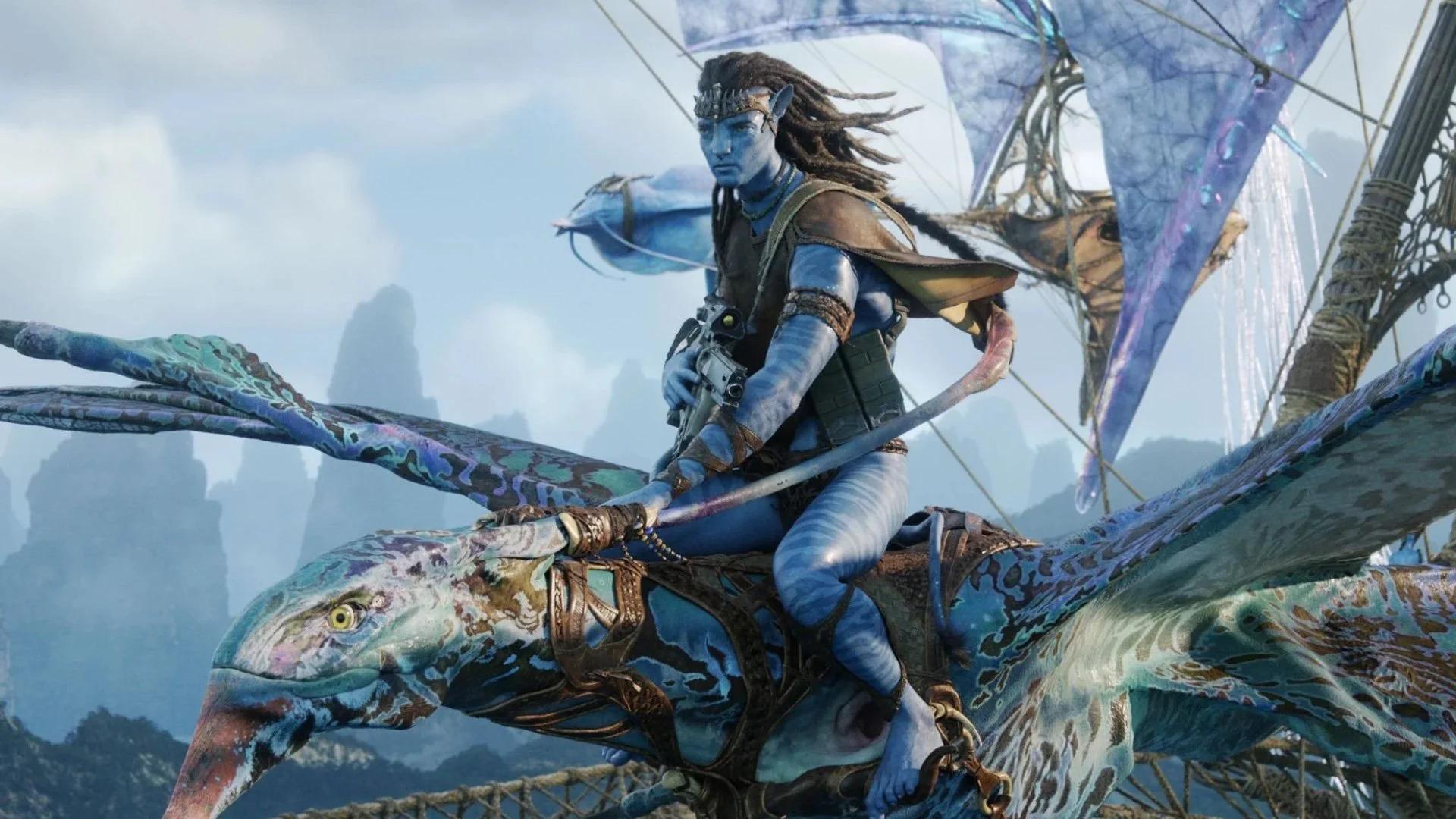 جیک در حال پرواز در فیلم Avatar: Fire and Ash