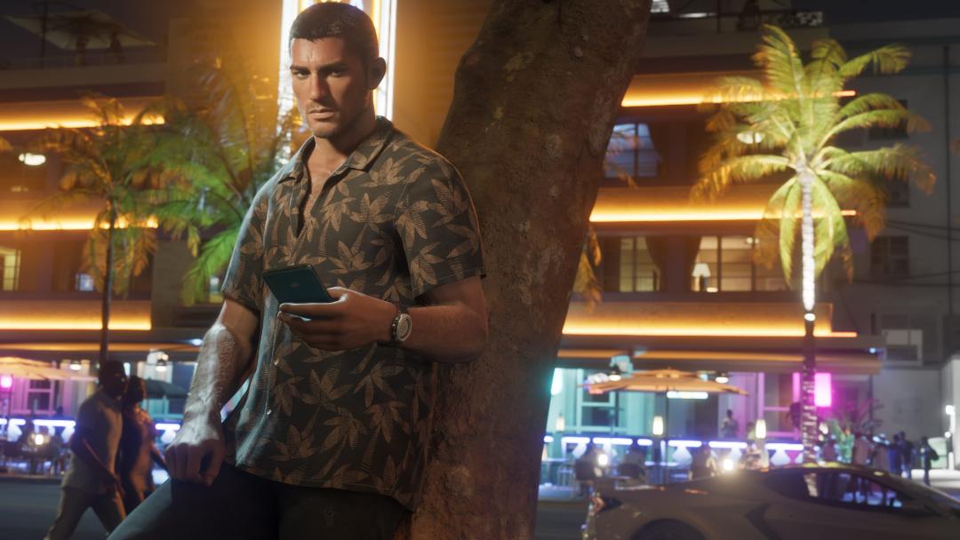 تکیه زدن جیسون (Jason) به درخت در بازی GTA 6