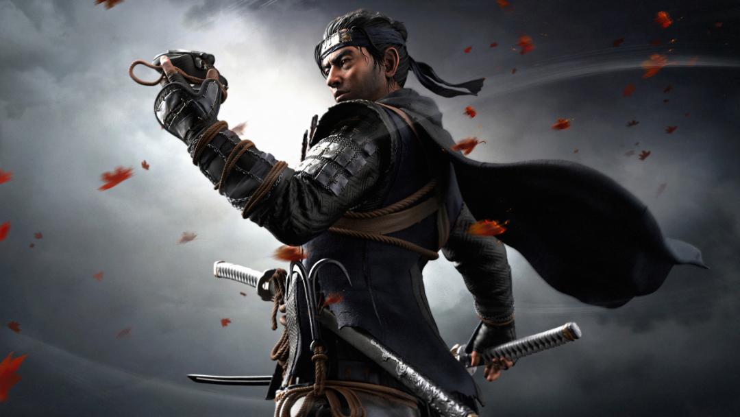 جین ساکای (Jin Sakai) در کاور (پوستر) اصلی بازی Ghost of Tsushima