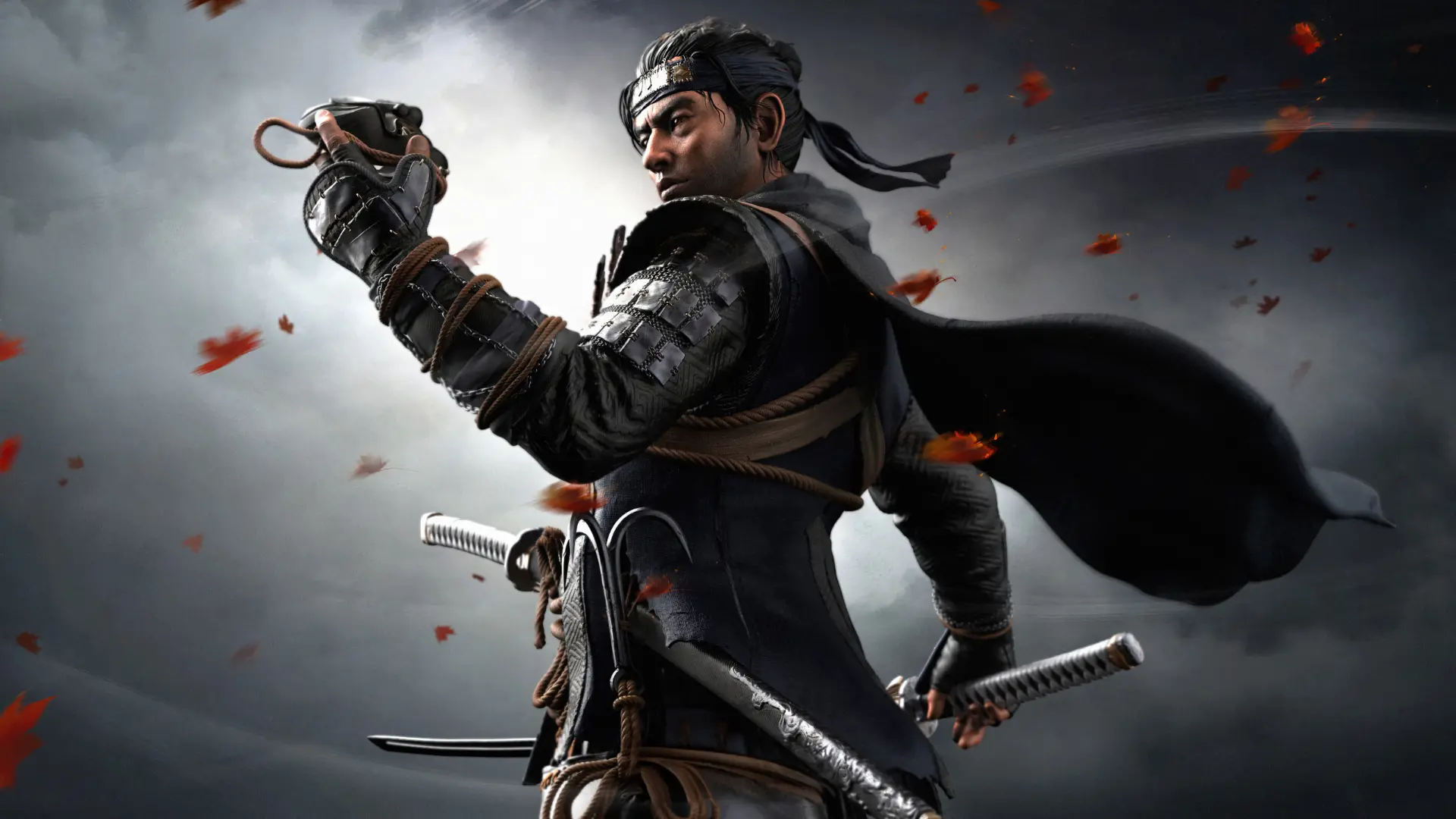 جین ساکای (Jin Sakai) در کاور (پوستر) اصلی بازی Ghost of Tsushima