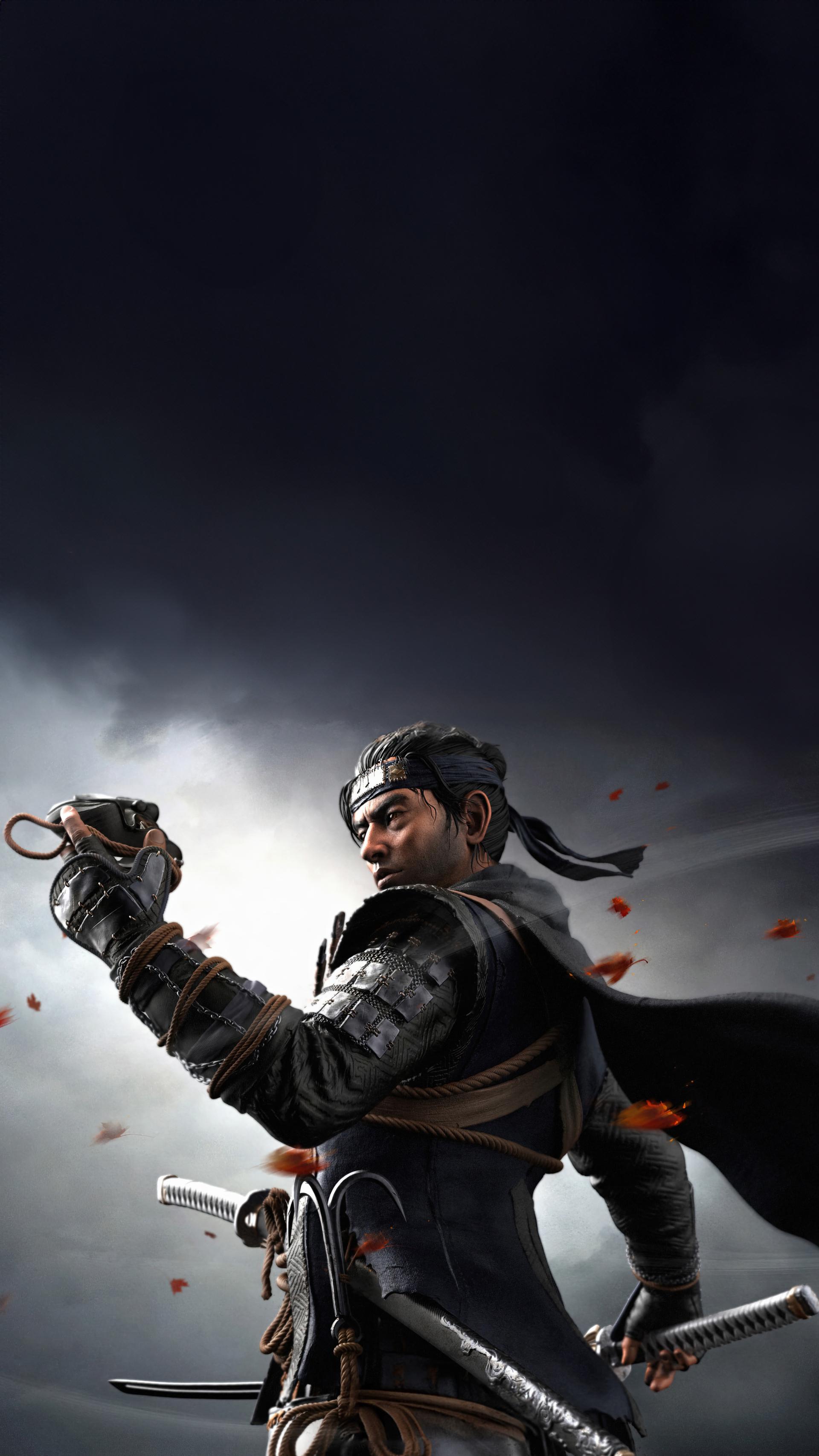 جین ساکای (Jin Sakai) در کاور (پوستر) اصلی بازی Ghost of Tsushima