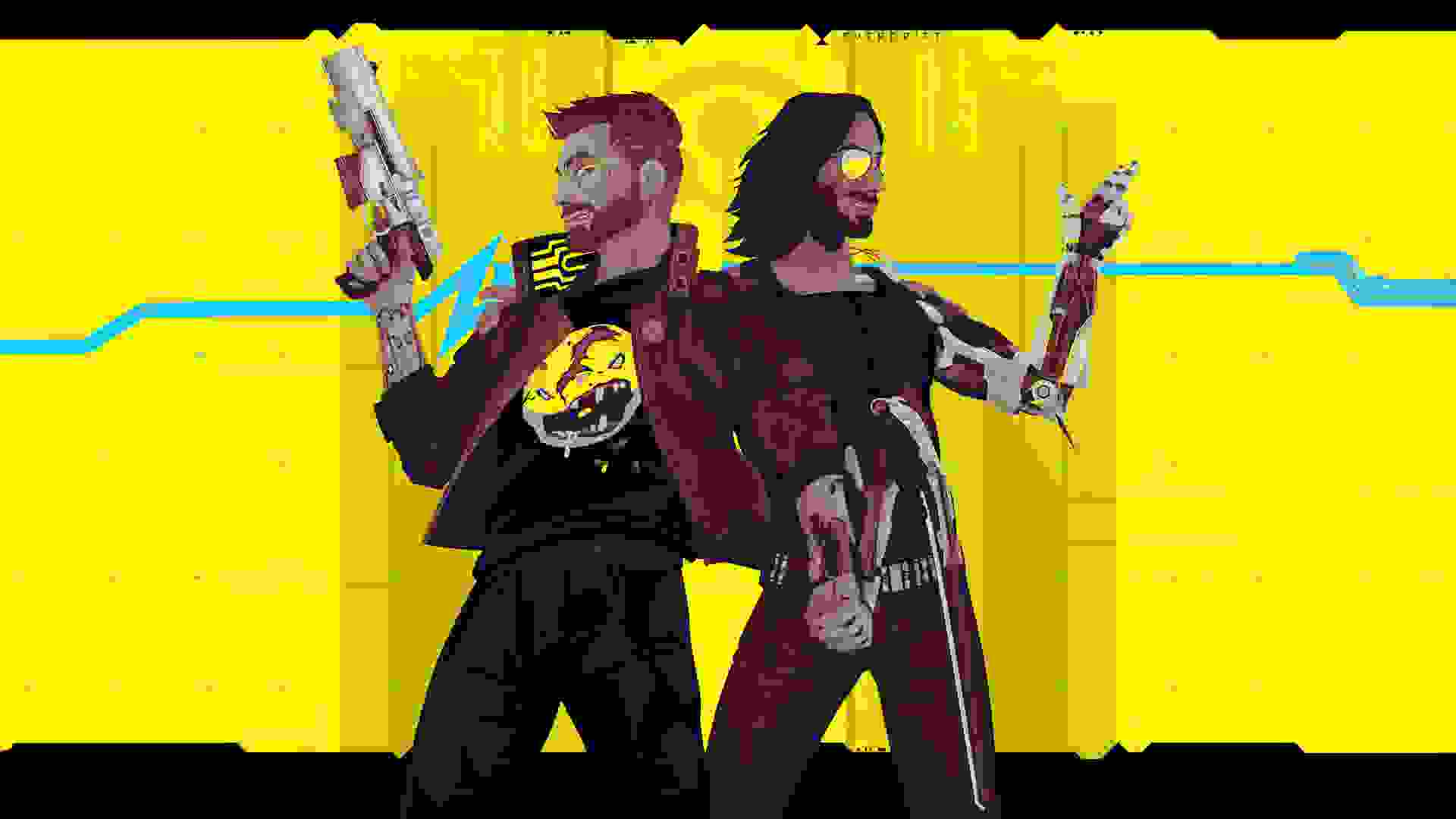 جانی سیلورهند (Johnny Silverhand) و V در بازی Cyberpunk 2077