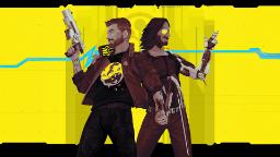 جانی سیلورهند (Johnny Silverhand) و V در بازی Cyberpunk 2077