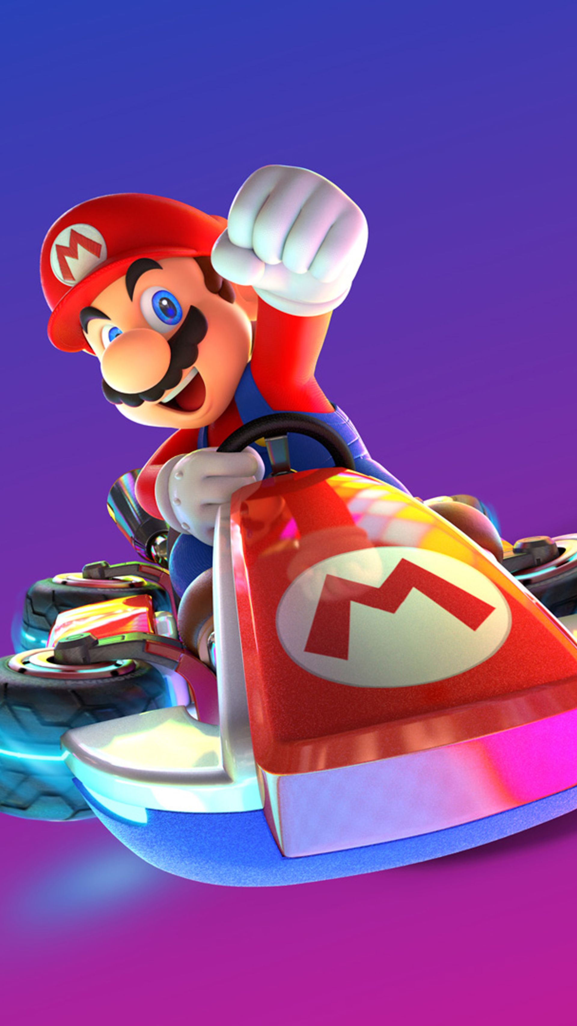 خوشحالی پس از پیروزی ماریو در بازی Mario Kart 8 Deluxe
