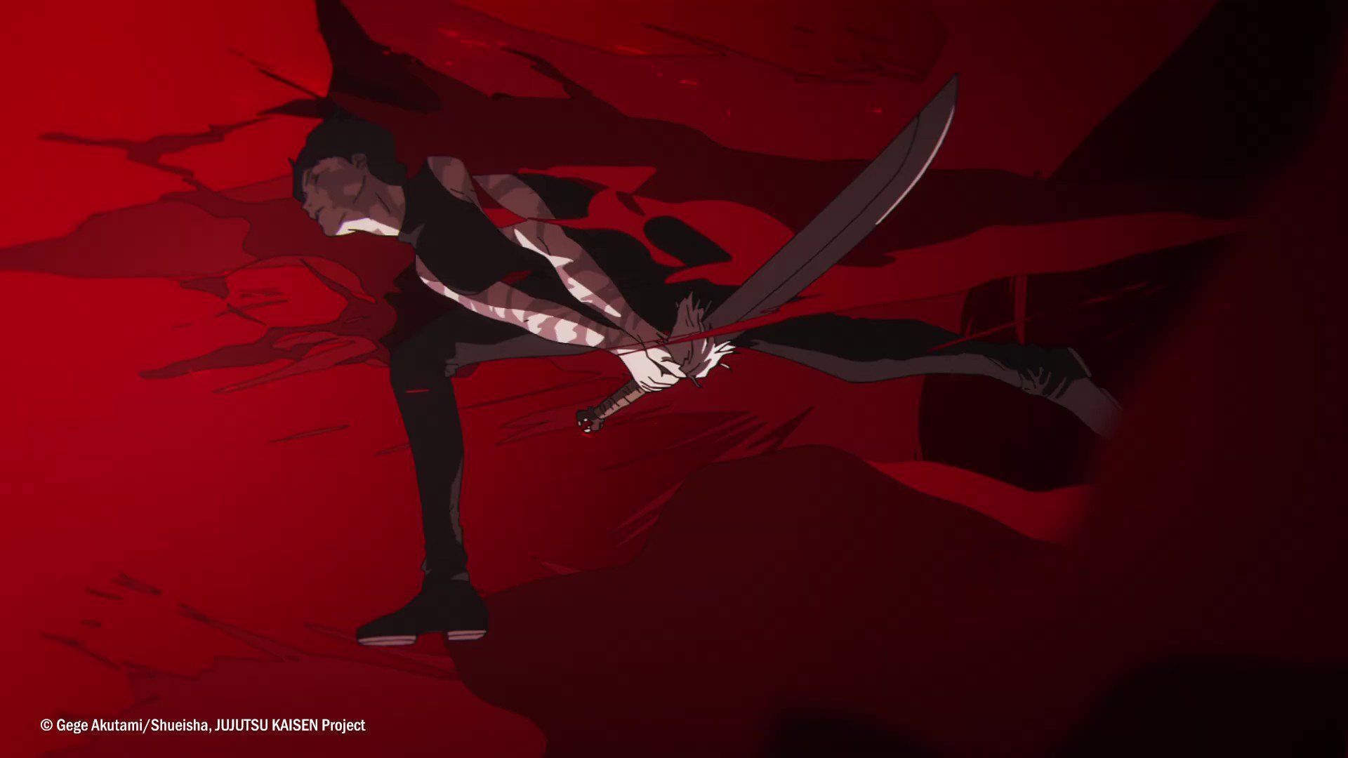 ماکی در حال سلاخی قوم زنین در قسمت پنجم فصل سوم انیمه Jujutsu Kaisen