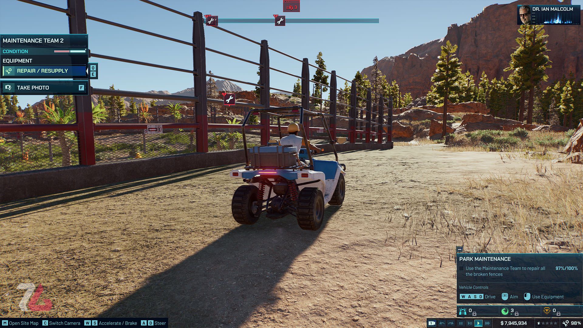 هدایت ماشین در بازی Jurassic World Evolution 3