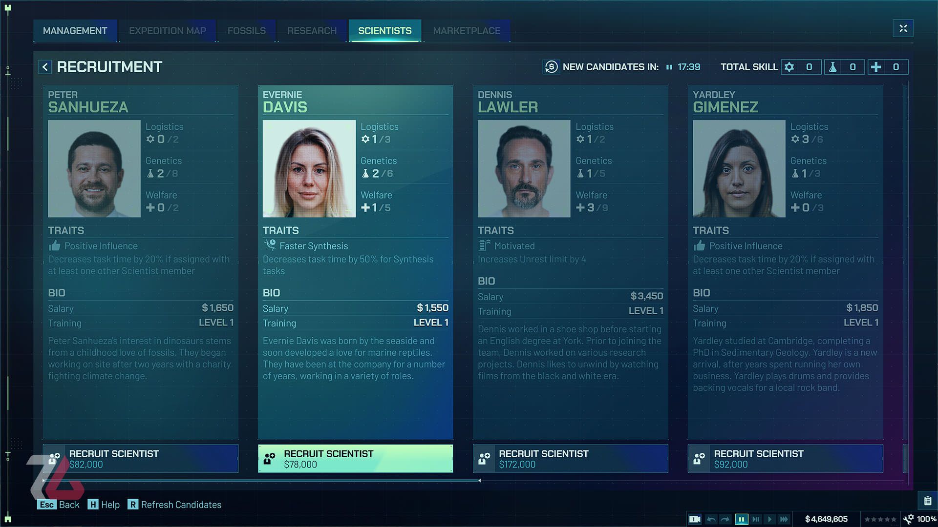 استخدام دانشمندان در بازی Jurassic World Evolution 3