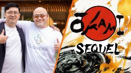 هیدکی کامیا و لوگوی بازی okami 2