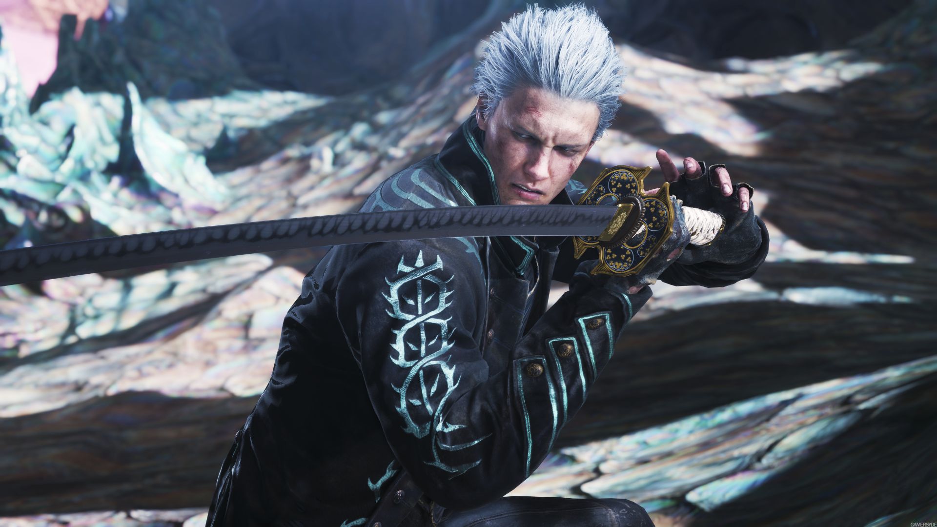 استفاده کردن ورجیل (Vergil) از شمشیر کاتانا در بازی Devil May Cry 5
