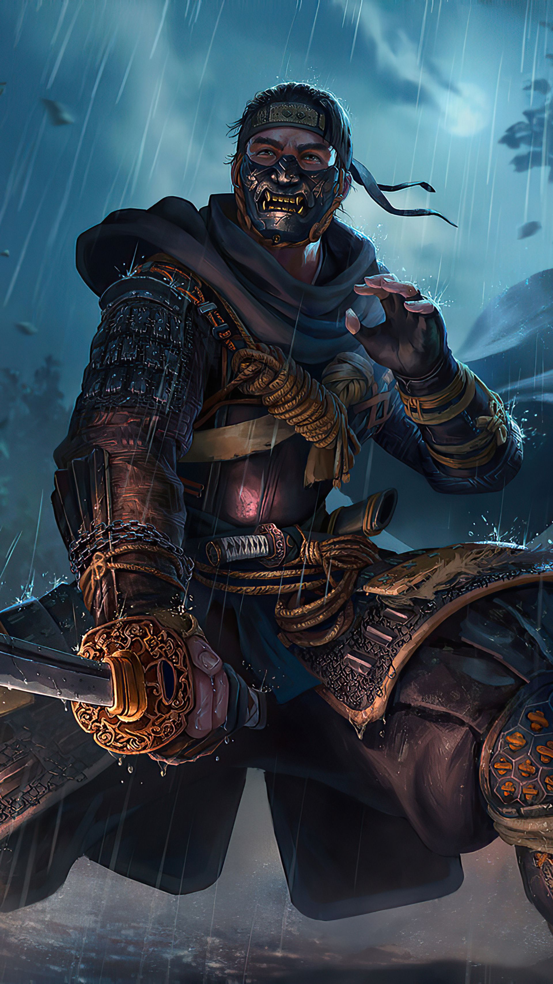 جین ساکای (Jin Sakai) کاتانا به دست و آماده نبرد در بازی Ghost of Tsushima