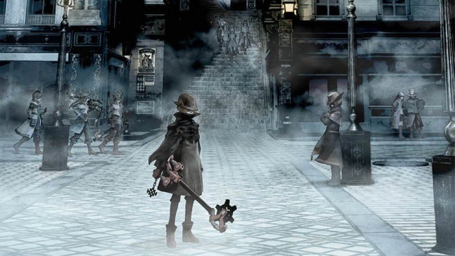 قدم زدن شخصیت اصلی بازی Kingdom Hearts: Missing-Link در شهر