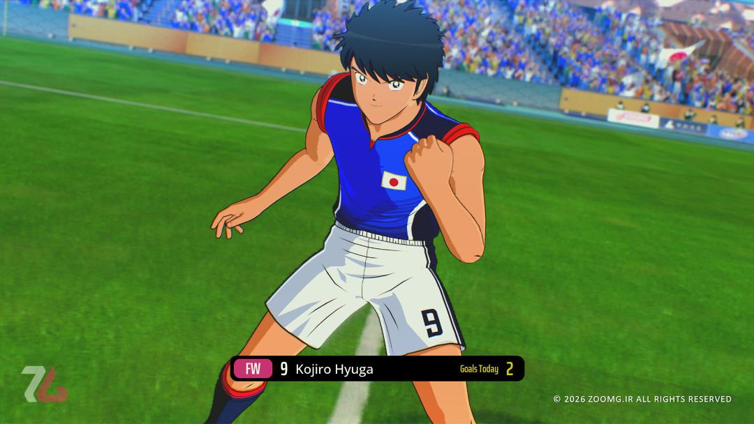 کاکرو در محیط استادیوم بازی Captain Tsubasa 2