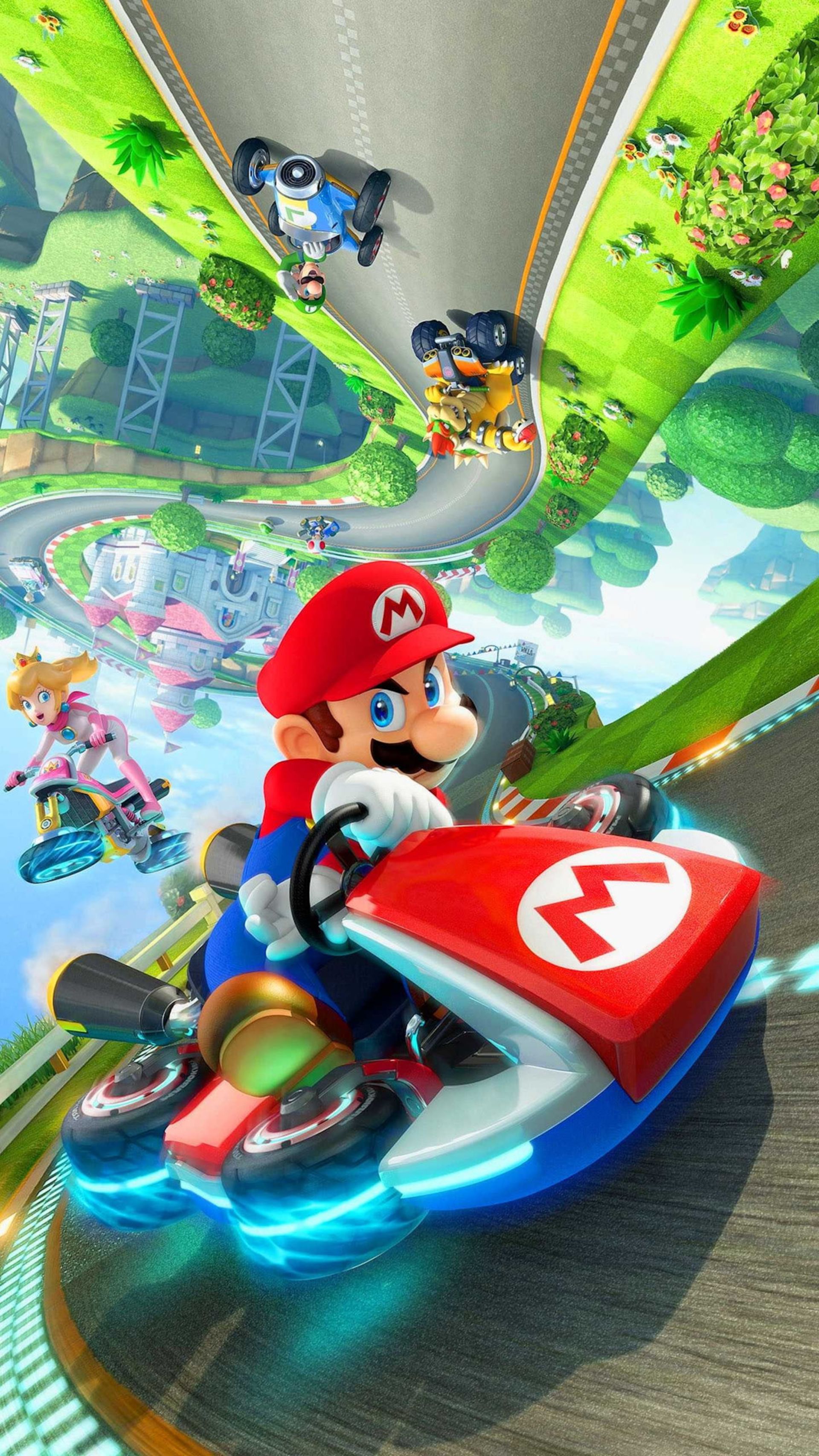 جلو زدن ماریو از پرنسس هلو (Princess Peach) در بازی Mario Kart 8 Deluxe