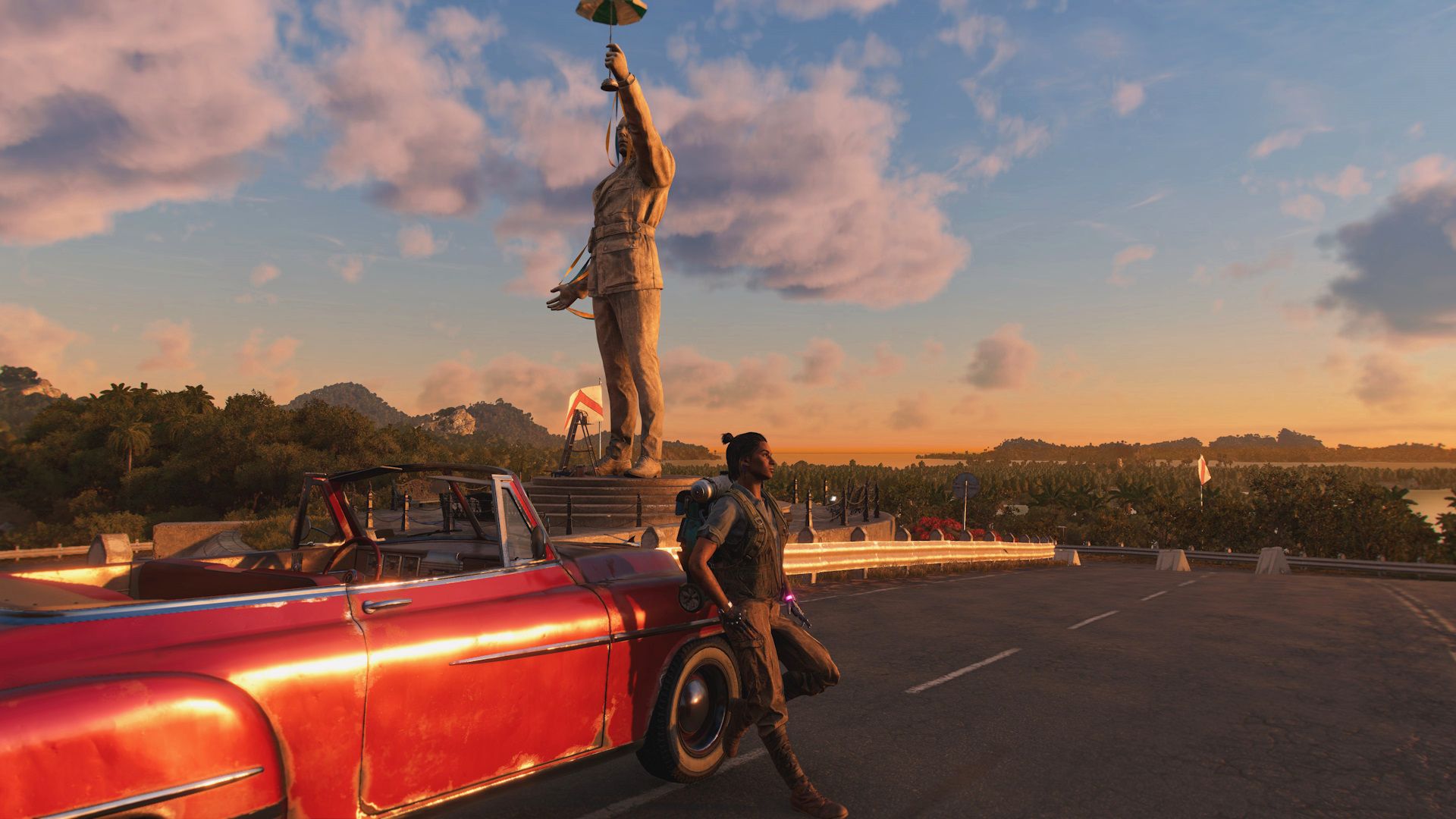 تکیه زدن شخصیت اصلی بازی Far Cry 6 به ماشین