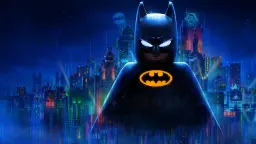 شخصیت لگو بتمن (LEGO Batman) در مقابل شهر گاتهام در شب