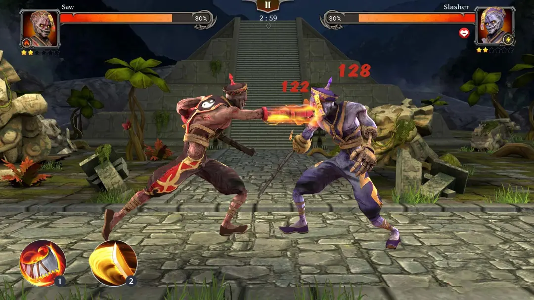 مبارزه شخصیت‌های Saw و Slasher در محیط بازی موبایل Legend Fighter