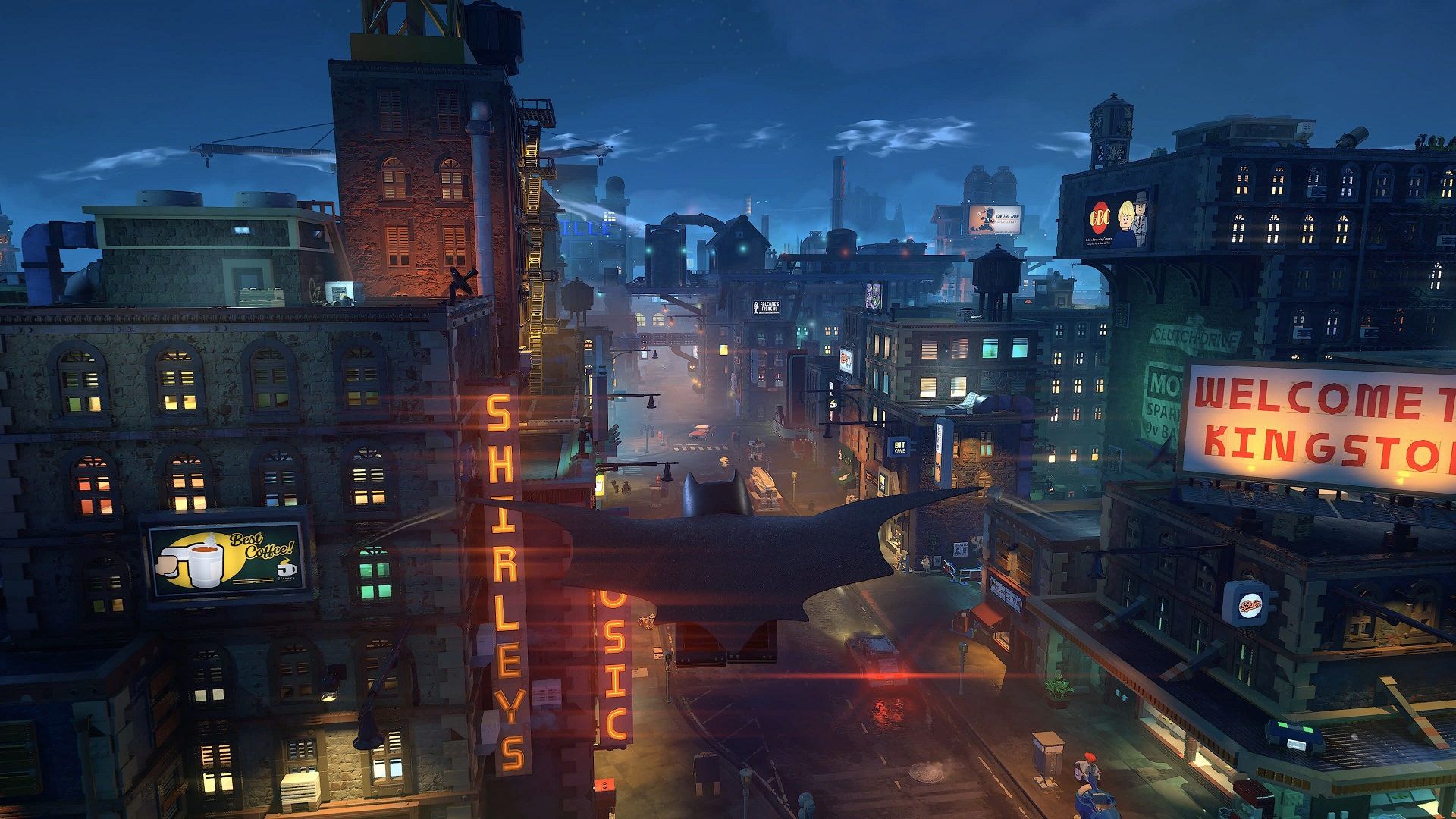 پرواز بتمن بر فراز گاتهام در بازی LEGO Batman: Legacy of the Dark Knight