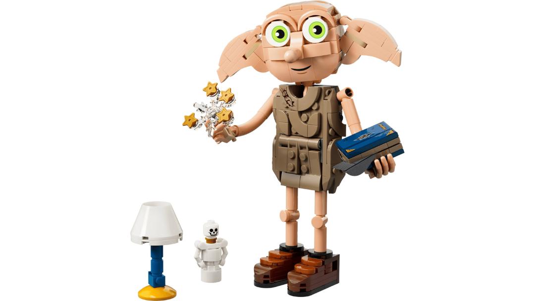 عروسک لگو (LEGO) دابی (Dobby) با عصای جادویی و کتاب