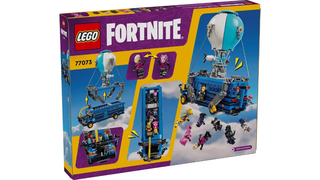 لگو فورتنایت (LEGO Fortnite) شامل اتوبوس جنگی و مینی‌فیگرهای بازی