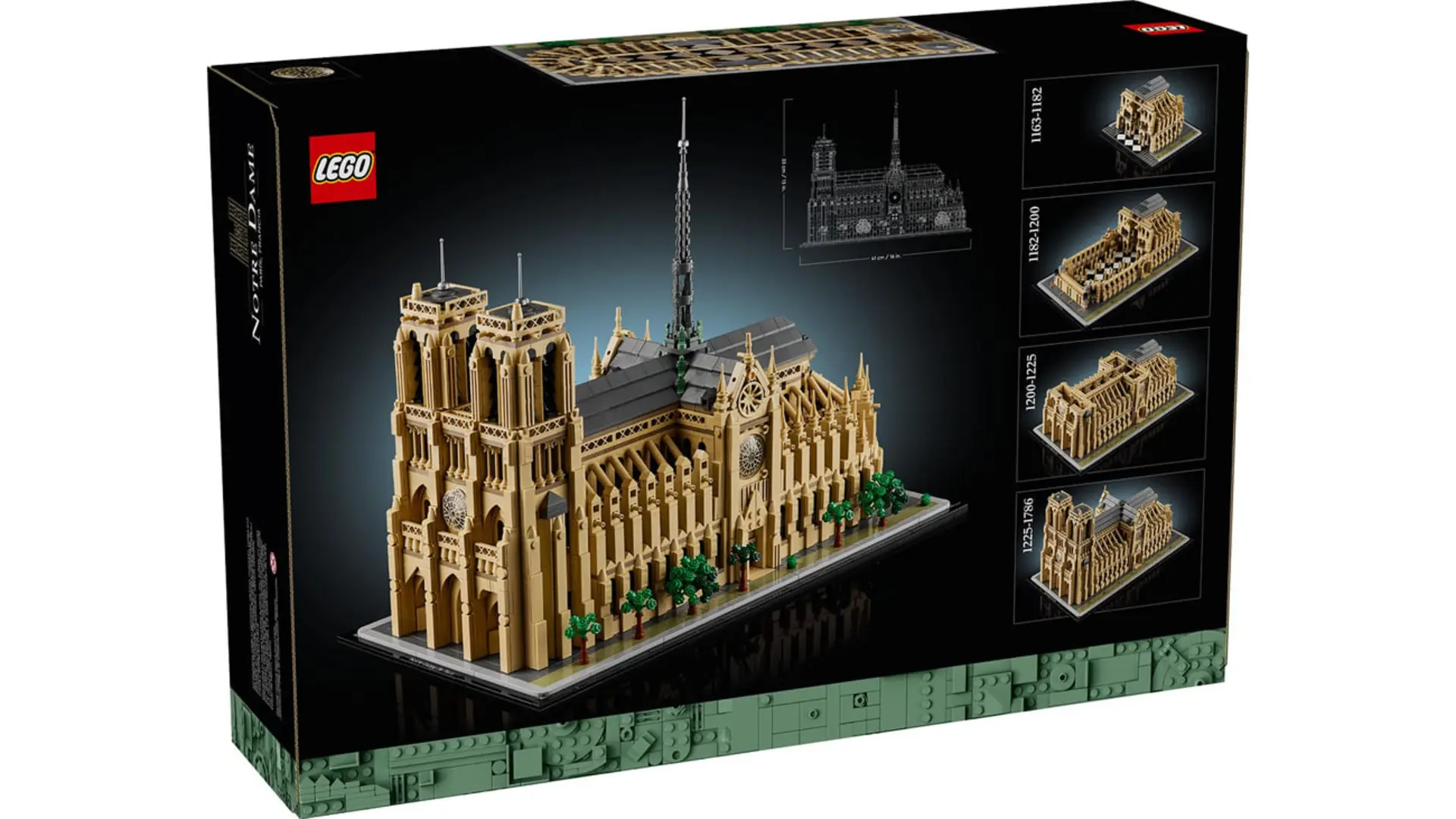 مدل لگو (LEGO) از کلیسای نوتردام (Notre-Dame de Paris) با جزئیات معماری گوتیک