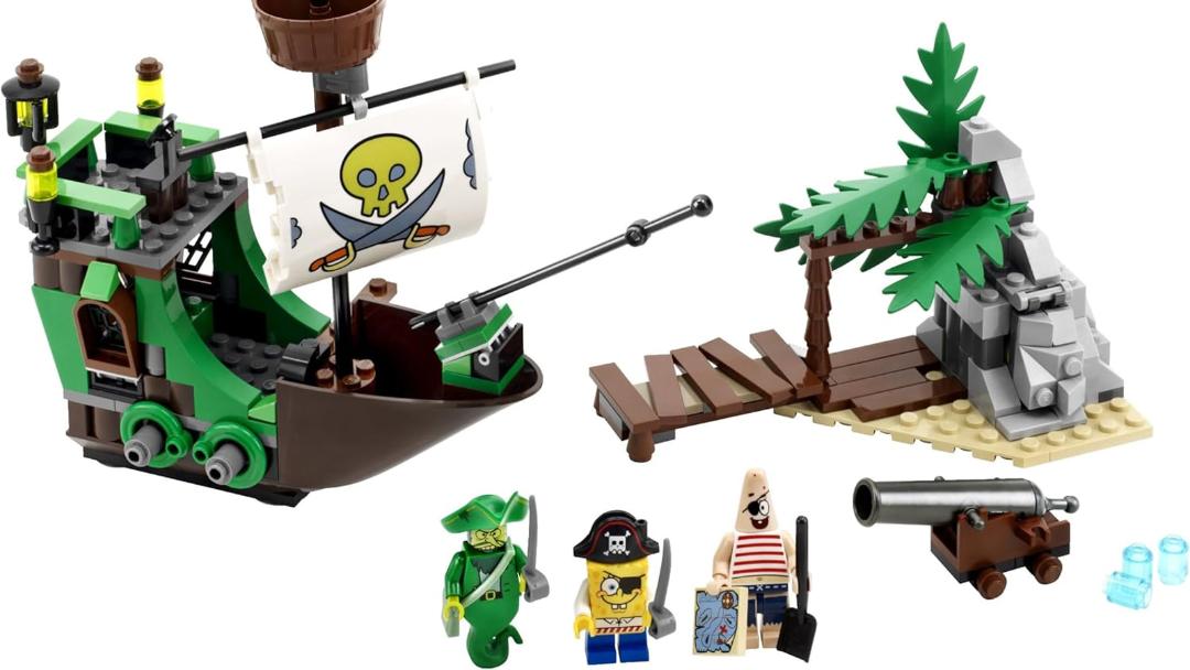 کشتی دزدان دریایی لگو همراه با جزیره و شخصیت‌های پیکساری LEGO Spongebob The Flying Dutchman 3817
