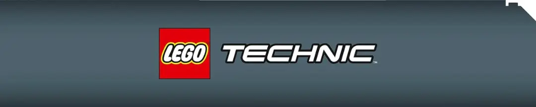 لوگوی رسمی سری لگو تکنیک (LEGO Technic) روی پس‌زمینه تیره
