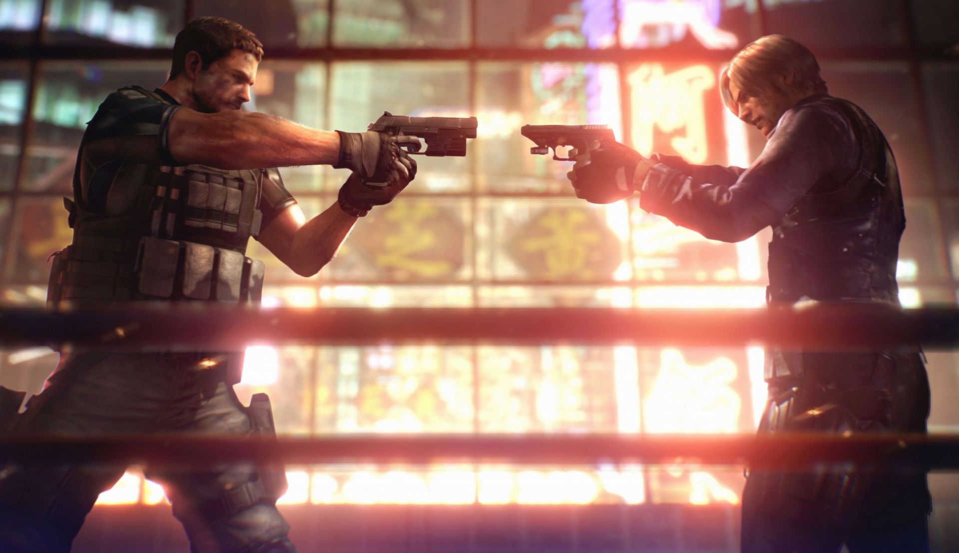 کریس و لئون در بازی Resident Evil 6
