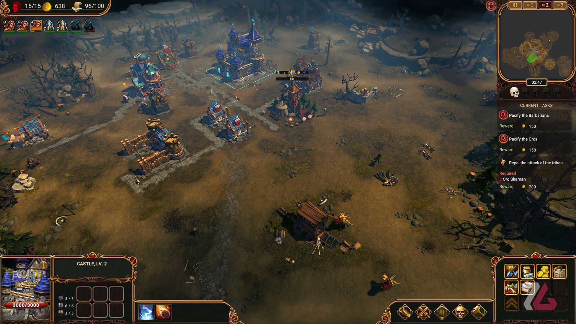مبارزه با ارک‌ها در بازی Lessaria: Fantasy Kingdom Sim