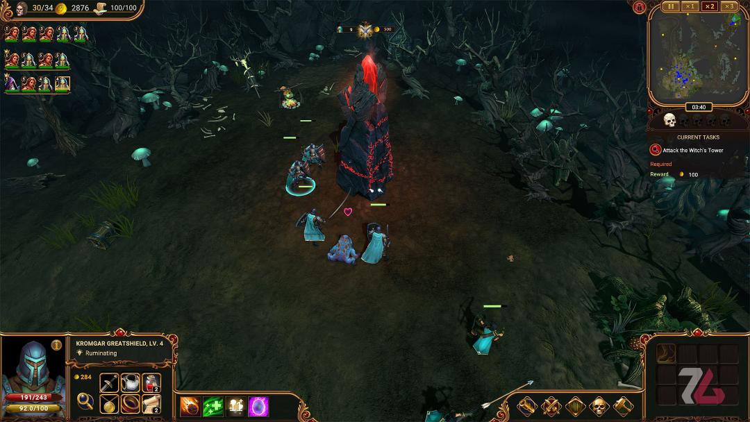 مبارزه با جادوگر در بازی Lessaria: Fantasy Kingdom Sim