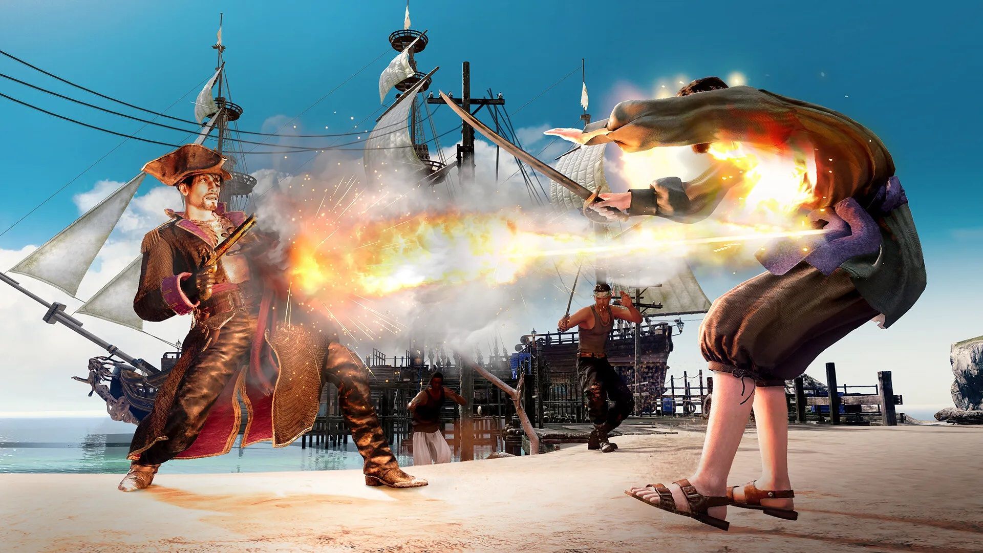 شلیک گلوله به سمت دشمن در بازی Like a Dragon: Pirate Yakuza in Hawaii