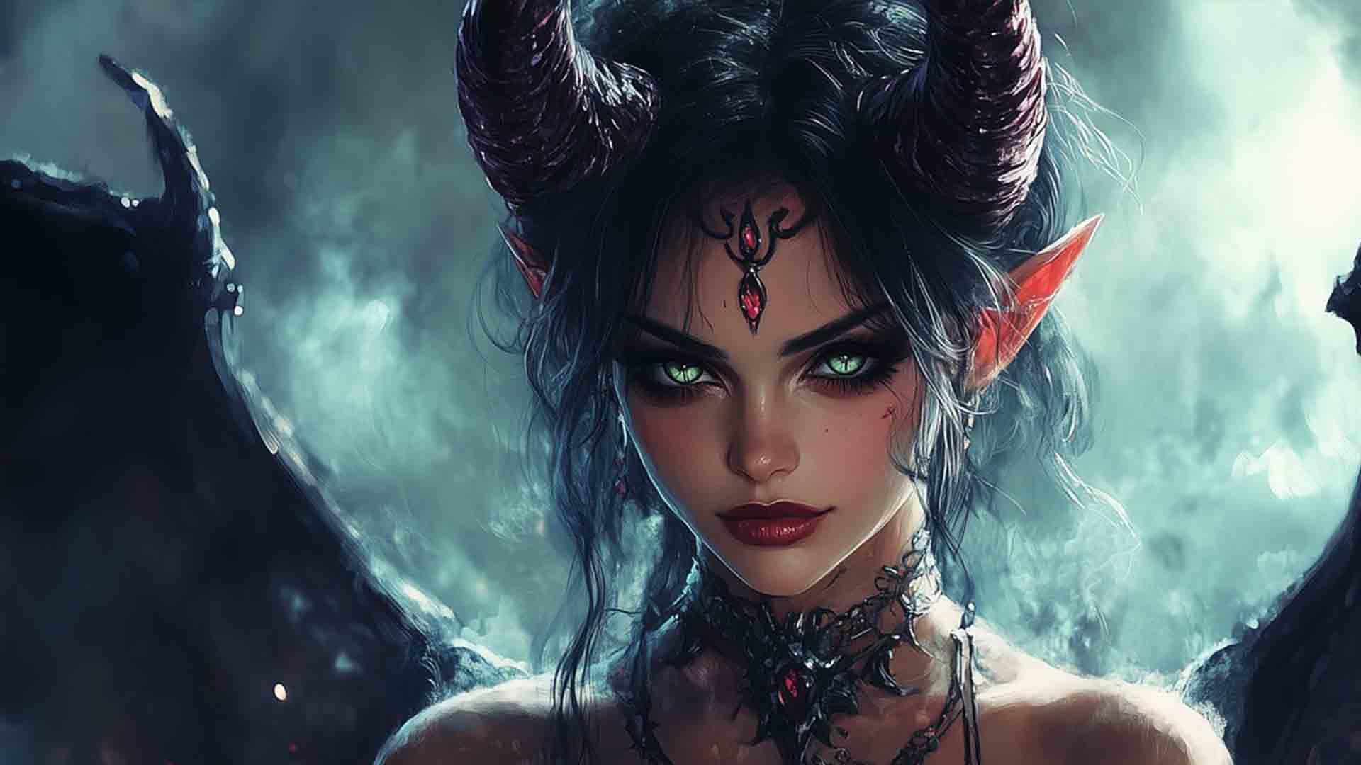 فن آرتی از چهره خشن لیلیث با گوش‌هایی شبیه الف‌ها