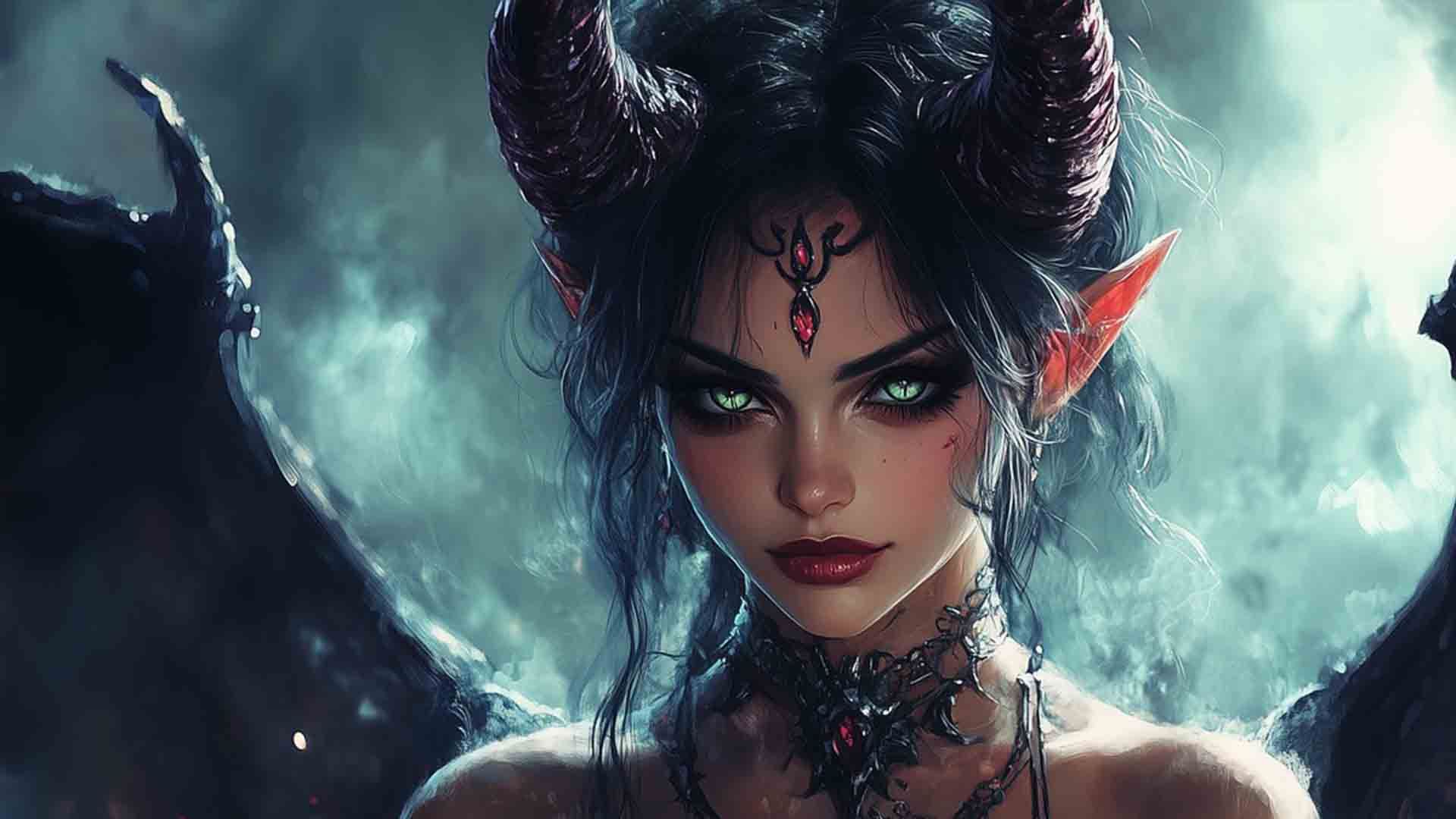 فن آرتی از چهره خشن لیلیث با گوش‌هایی شبیه الف‌ها