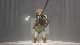 لینک (Link) با شمشیر مستر (Master Sword) و سپر در ریمیک بازی زلدا