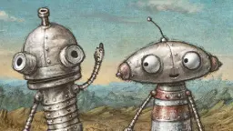 ربات‌های جوزف (Josef) و برتا (Berta) در دنیای بازی Machinarium 2