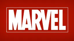 لوگوی سفید مارول (Marvel) روی پس‌زمینه قرمز