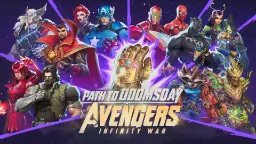 شخصیت‌های بازی Marvel Rivals در کنار دستکش اینفینیتی (Infinity Gauntlet)