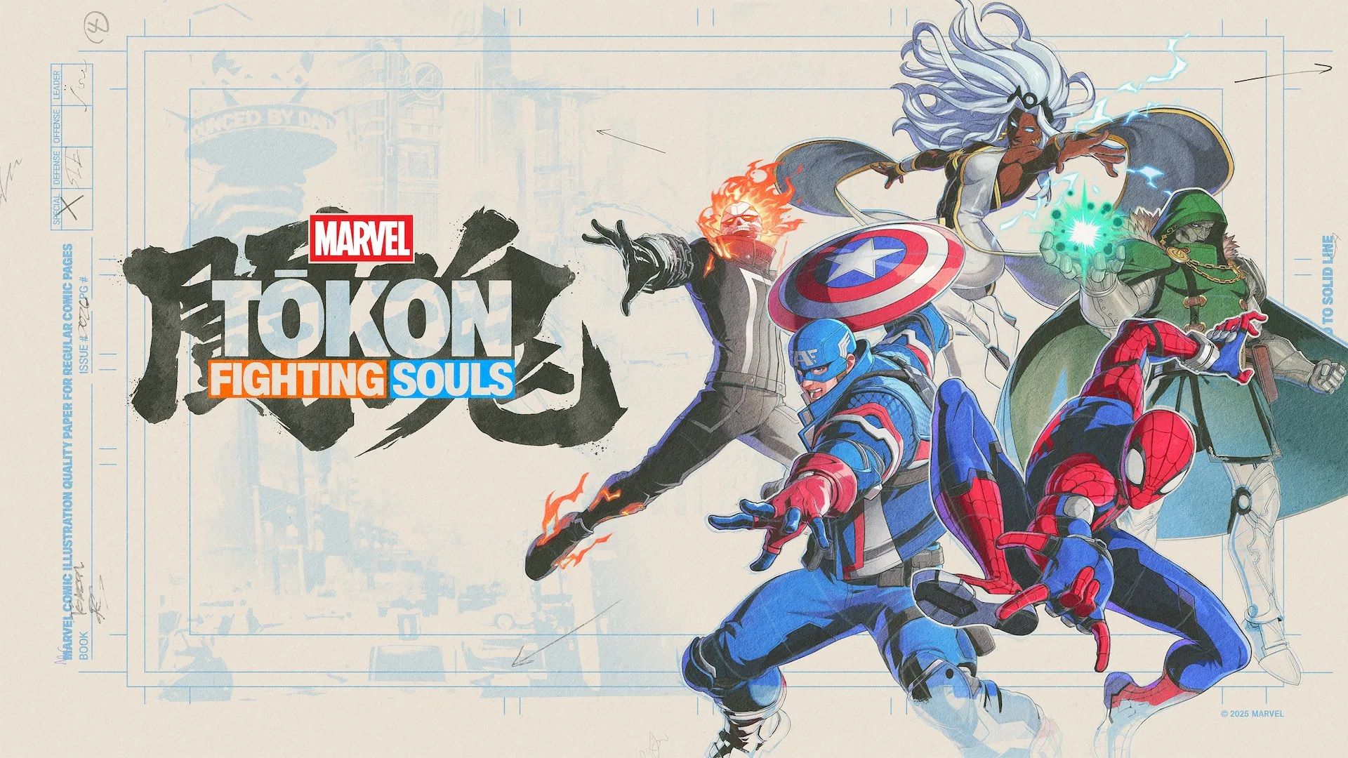 شخصیت‌های مارول در پوستر بازی Marvel Tōkon: Fighting Souls