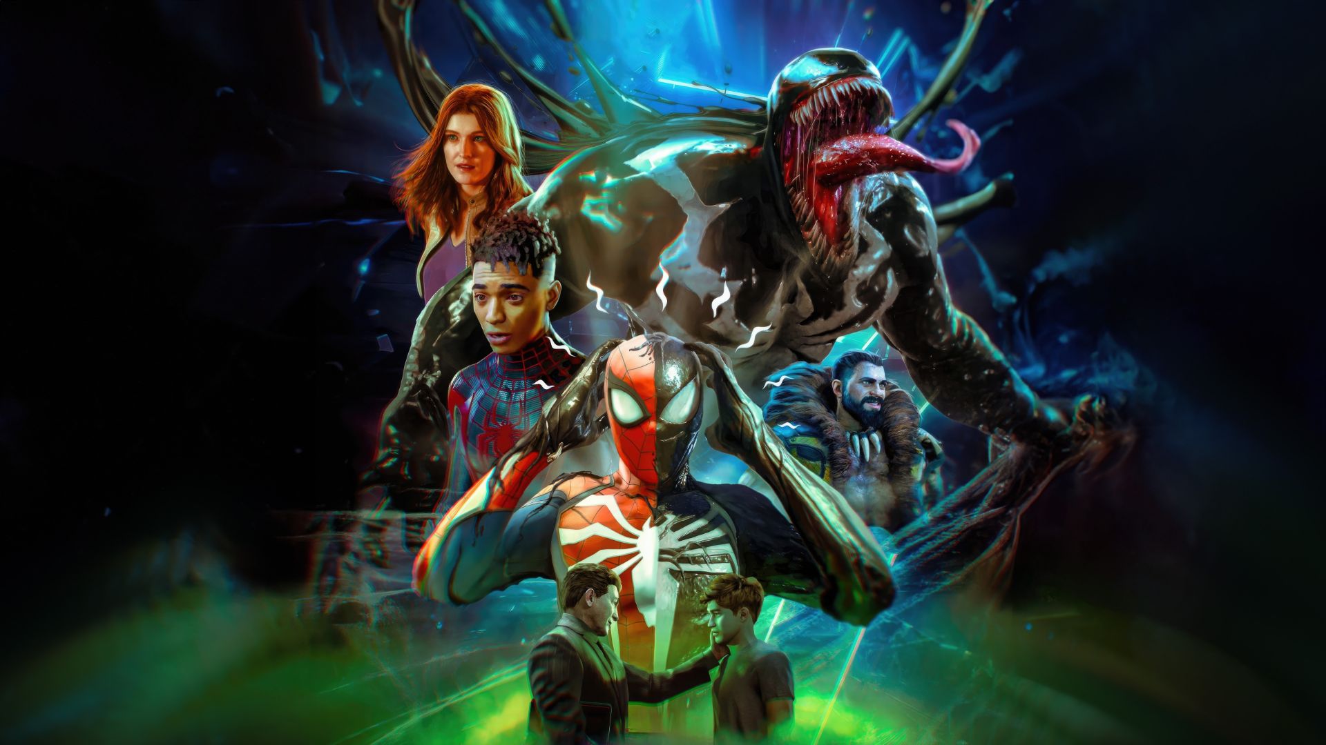 شخصیت‌های بازی Marvel's Spider-Man 2 در یک فن آرت زیبا و جذاب