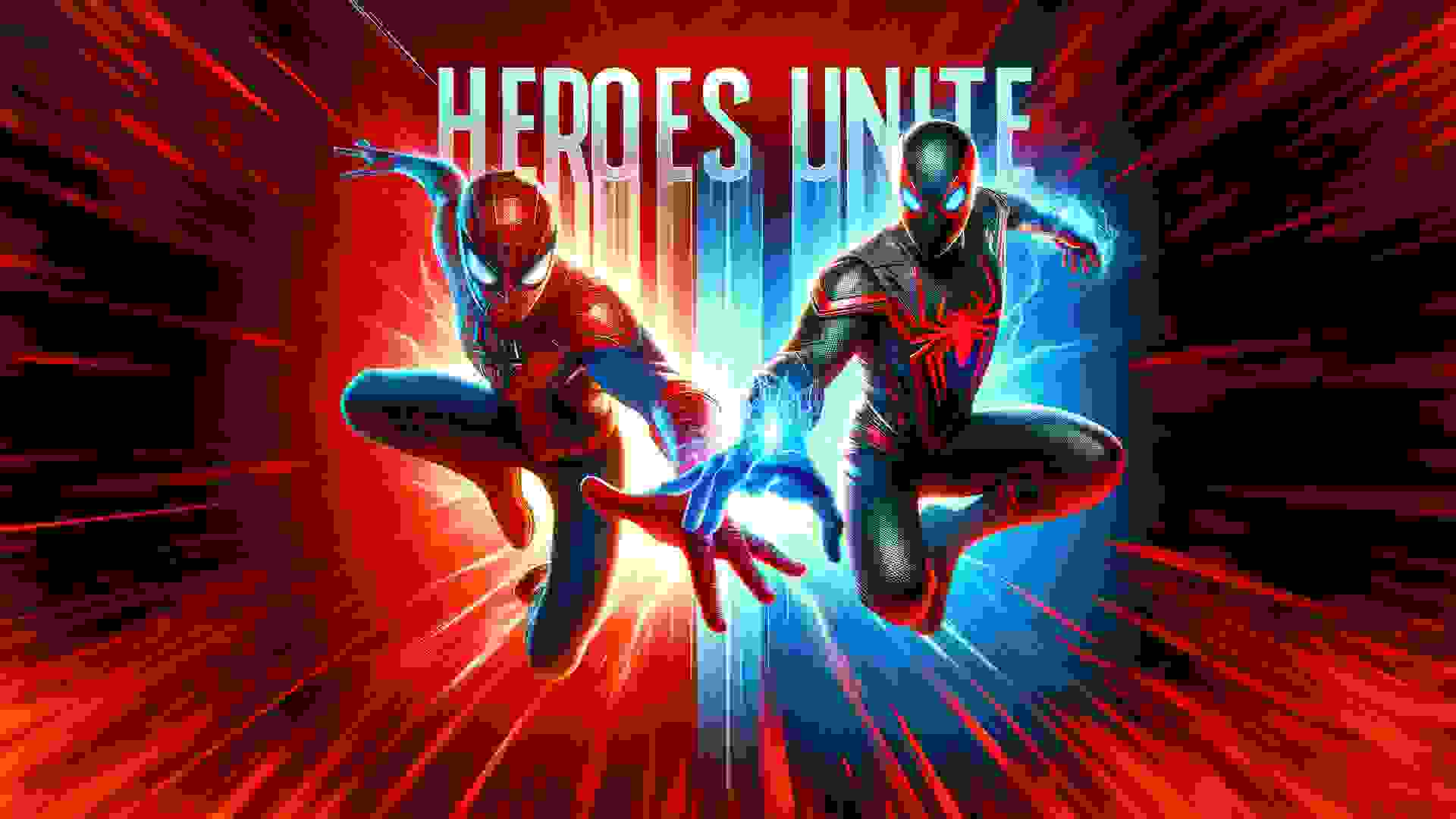 پیتر پارکر (Peter Parker) و مایلز مورالز (Miles Morales) در پوستر (کاور) بازی Marvel's Spider-Man 2