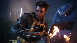 شخصیت وولورین (Wolverine) با چنگال‌های بیرون آمده در محیط بازی