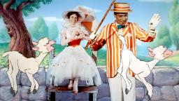 جولی اندروز (Julie Andrews) در نقش مری پاپینز در کنار دیک ون دایک (Dick Van Dyke) در نقش برت