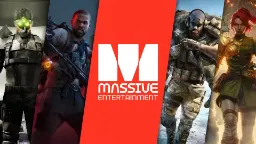 شخصیت‌های بازی‌های استودیو مسیو انترتینمنت (Massive Entertainment) در کنار لوگوی این شرکت